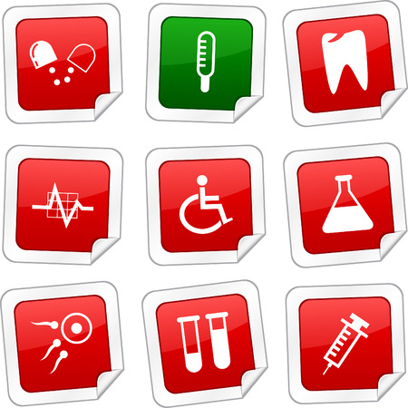 Medical sticker set. Vector buttons. のイラスト素材