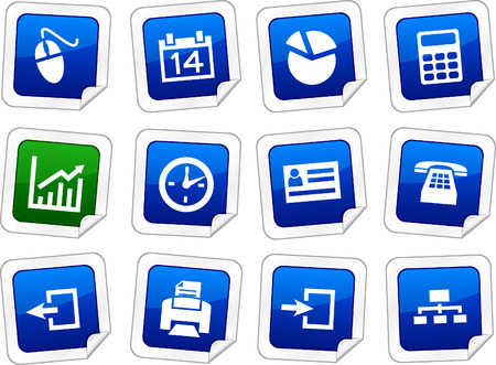Office sticker set. Vector buttons. のイラスト素材