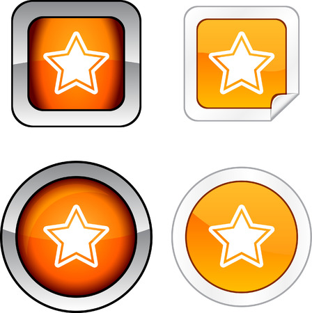  Star  web buttons. Vector illustration. のイラスト素材