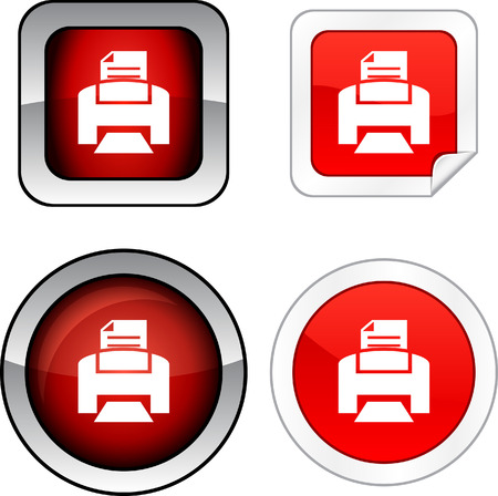  Print  web buttons. Vector illustration. のイラスト素材