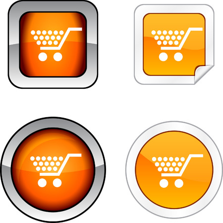  Shopping  web buttons. Vector illustration. のイラスト素材