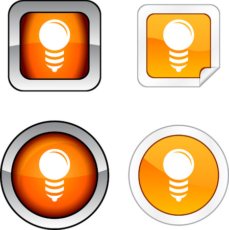  Bulb   web buttons. Vector illustration.のイラスト素材