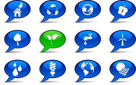 Ecology comics set. Vector buttons.のイラスト素材