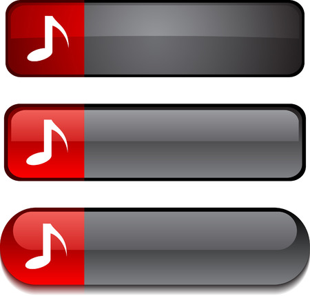 Music  web buttons. Vector illustration. のイラスト素材