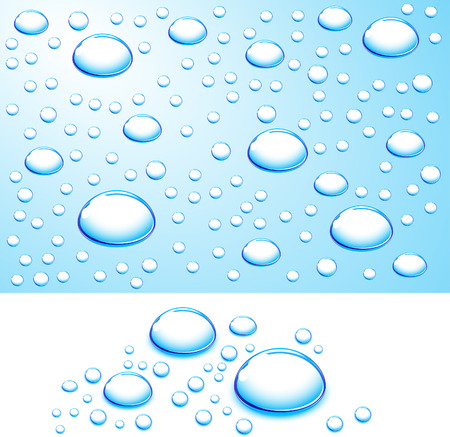 Blue water drops. Vector illustration. のイラスト素材