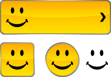 Smiley   web buttons. Vector illustration.のイラスト素材