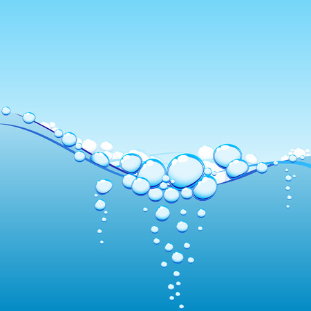 Blue water with bubbles. Vector.のイラスト素材