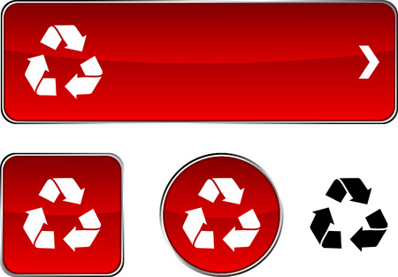 Recycle   web buttons. Vector illustration. のイラスト素材