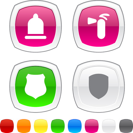 Safety glossy icons. Vector buttons.のイラスト素材