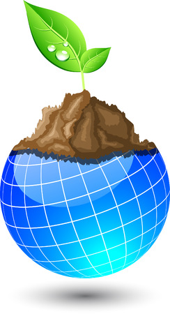 Young sprout on earth. Vector illustration. のイラスト素材