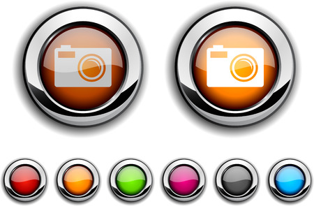 Photo realistic buttons. Vector illustration. のイラスト素材