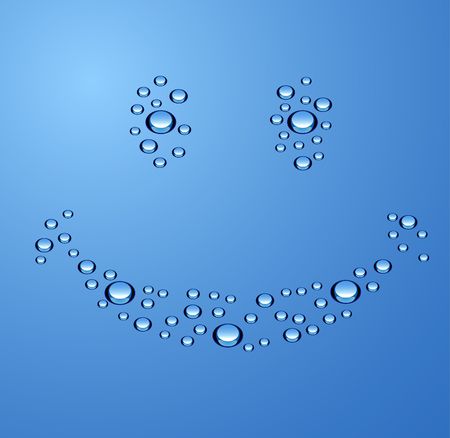 Blue water smiley. のイラスト素材