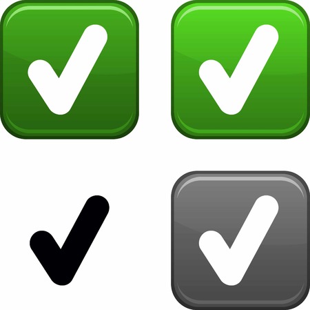 Check square buttons. Black icon included.のイラスト素材