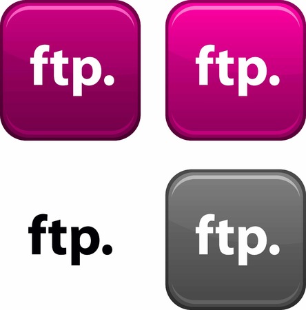 FTP square buttons. Black icon included.のイラスト素材