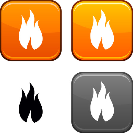 Fire square buttons. Black icon included. のイラスト素材