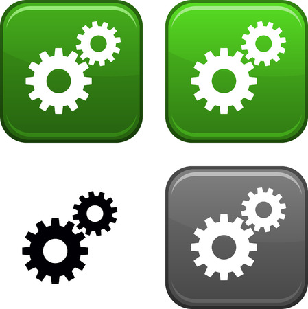 Settings square buttons. Black icon included. のイラスト素材