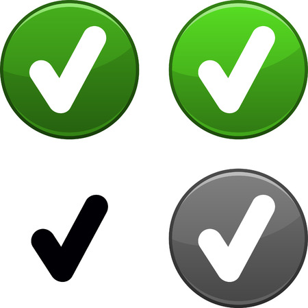 Check round buttons. Black icon included. のイラスト素材