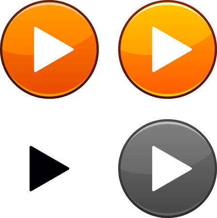 Play round buttons. Black icon included. のイラスト素材