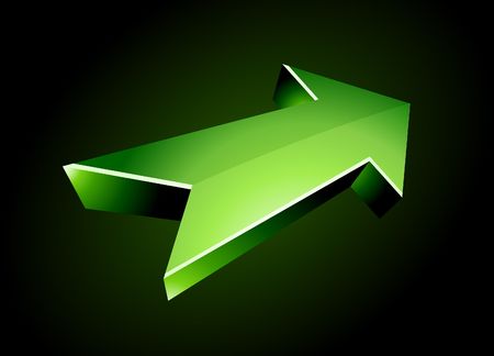 3D green arrows.  illustration. のイラスト素材