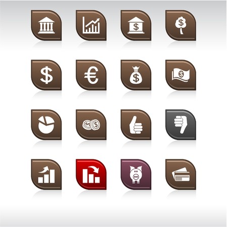 Money set of leaf color icons.のイラスト素材