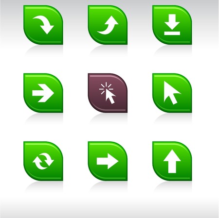 Arrows set of leaf color icons.のイラスト素材