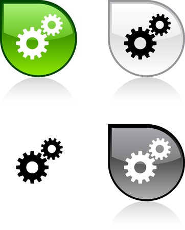 Settings glossy drop vibrant buttons. のイラスト素材