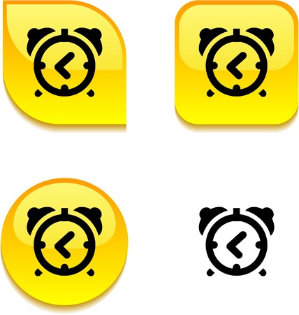 alarm-clock glossy vibrant web buttons. のイラスト素材