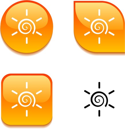 Sun glossy vibrant web buttons. のイラスト素材
