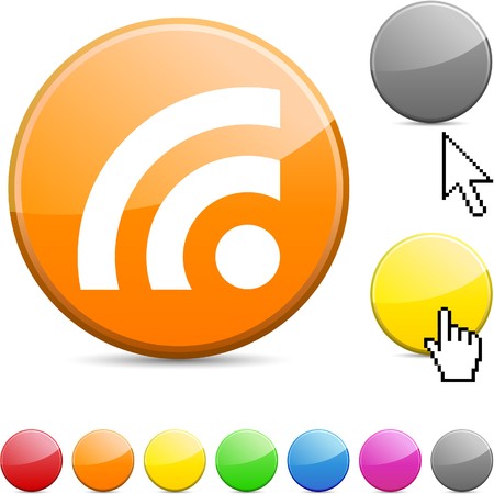 Rss glossy vibrant round icon. のイラスト素材