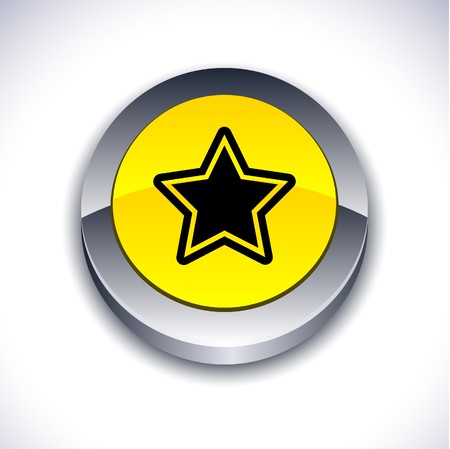 Star  metallic 3d vibrant round icon. のイラスト素材