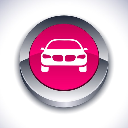 Car metallic 3d vibrant round icon. のイラスト素材