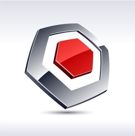 Abstract modern 3d hexagon logo. Vector. のイラスト素材