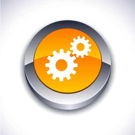 Settings metallic 3d vibrant round icon. のイラスト素材