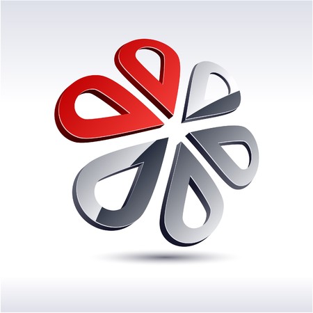 Abstract modern 3d flower logo. Vector. のイラスト素材