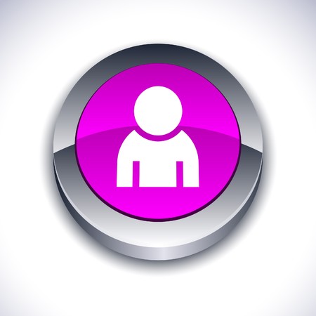 Person metallic 3d vibrant round icon. のイラスト素材