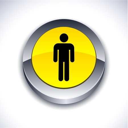 Male metallic 3d vibrant round icon. のイラスト素材
