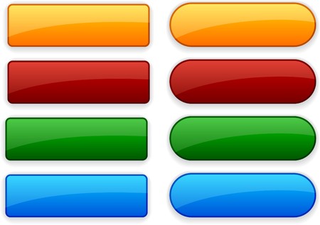 Blank web color buttons. Vector. Blank web color buttons. Vector.