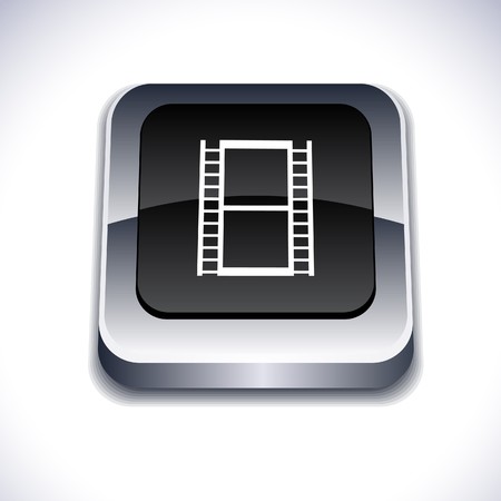 Cinema metallic 3d vibrant square icon. のイラスト素材