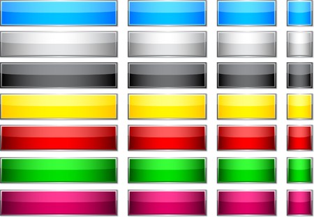 Blank rectangular glossy buttons. のイラスト素材