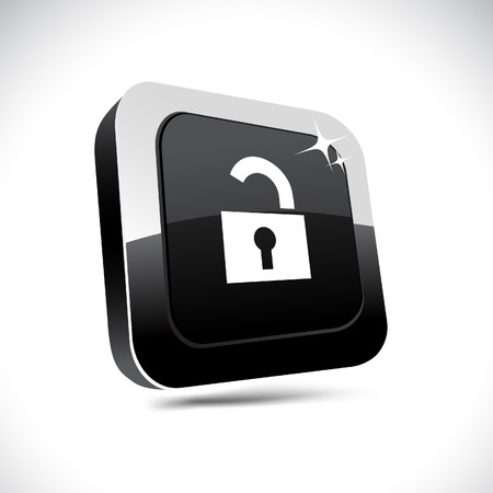 Padlock metallic 3d vibrant square icon. のイラスト素材