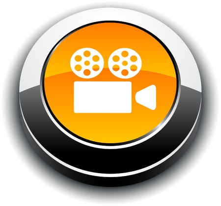 Cinema  metallic 3d vibrant round icon. のイラスト素材
