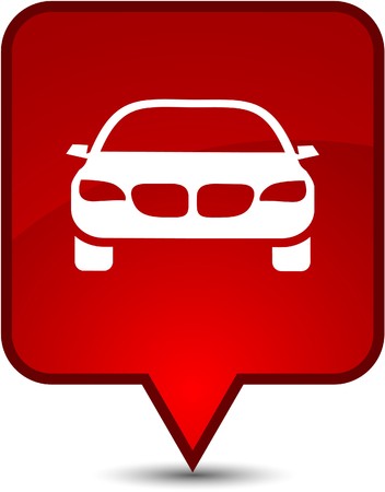 Car  glossy speech square icon. のイラスト素材