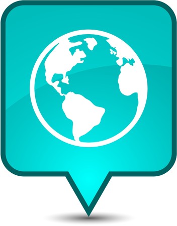 Planet  glossy speech square icon. のイラスト素材