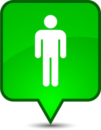 Male glossy speech square icon. のイラスト素材