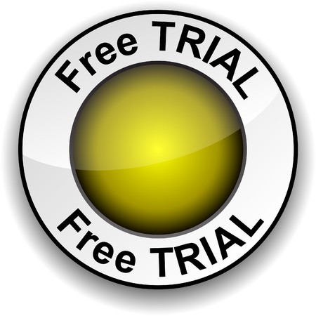 Free trial  round glossy button.  のイラスト素材