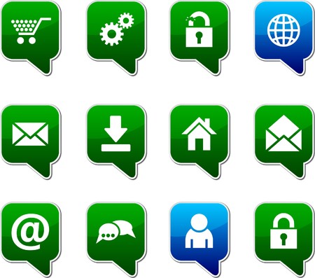 web set of square speech icons.のイラスト素材