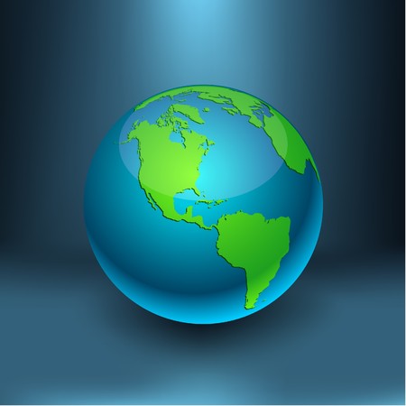 Blue high-detailed earth ball のイラスト素材