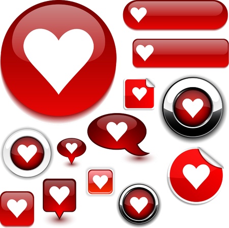 Love glossy icons. のイラスト素材