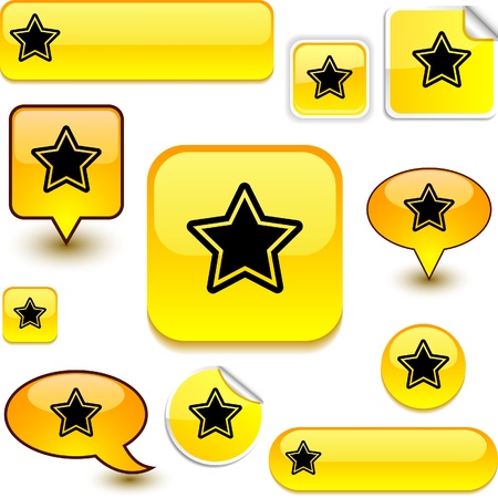 Star glossy icons. のイラスト素材