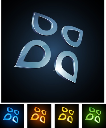   illustration of 3d shiny drops. のイラスト素材